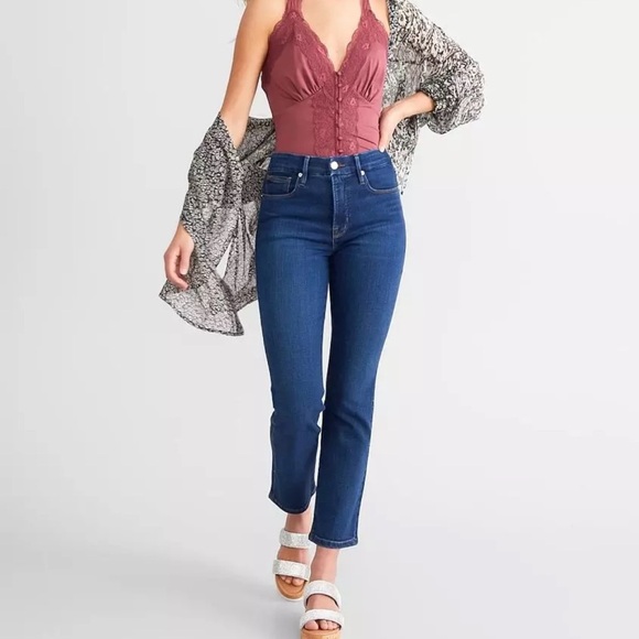 Good American Good Legs High Rise Straight Stretch Jean Blue 224 14 - Picture 8 of 8